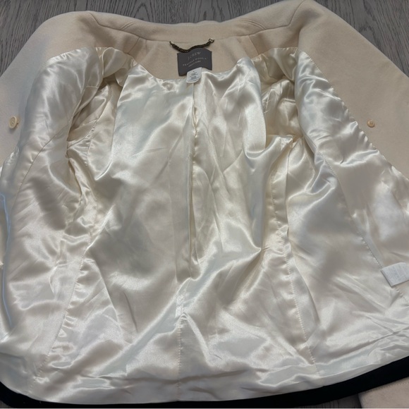 J Crew Cream & Navy Nello Gori Wool Peacoat Size 6 - Picture 7 of 10